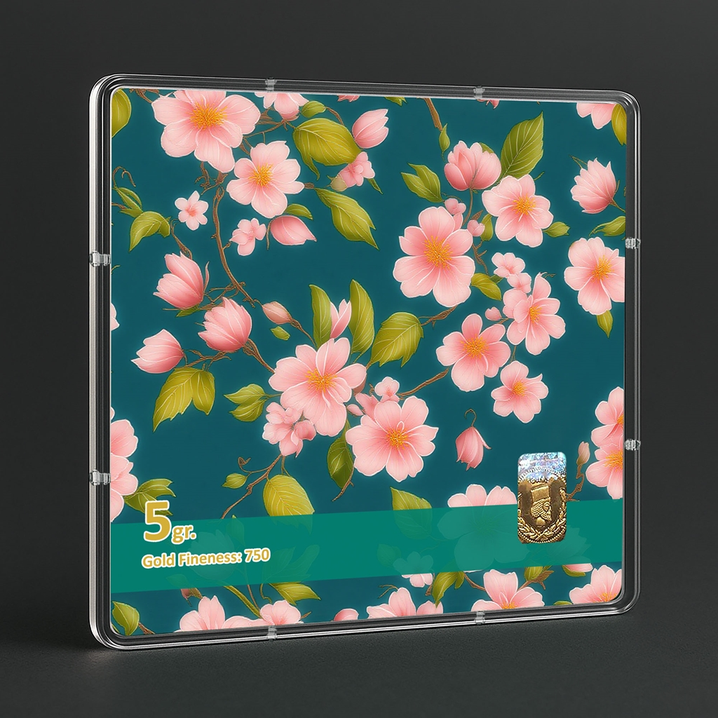 شمش طلا 18 عیار طلاشاپ مدل گل کد BRF10025 - Image 3