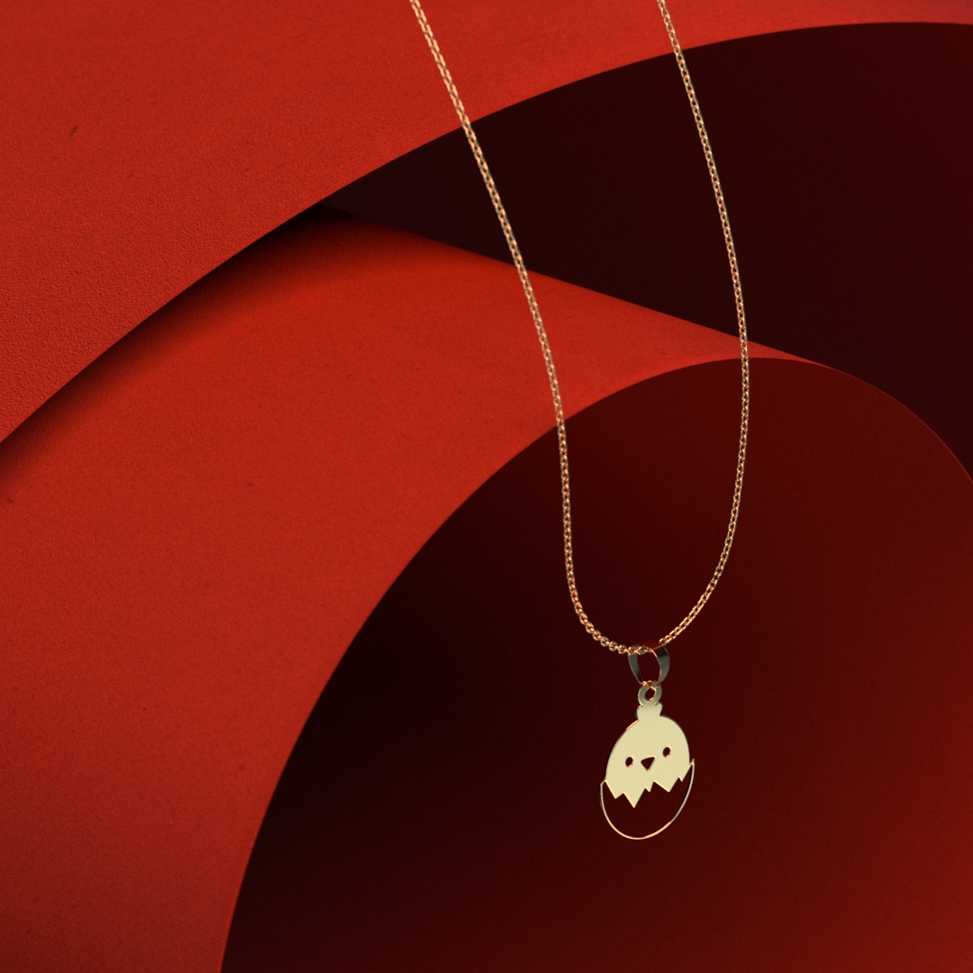 پلاک طلا 18 عیار زنانه مدل جوجه کد R160 - Image 4