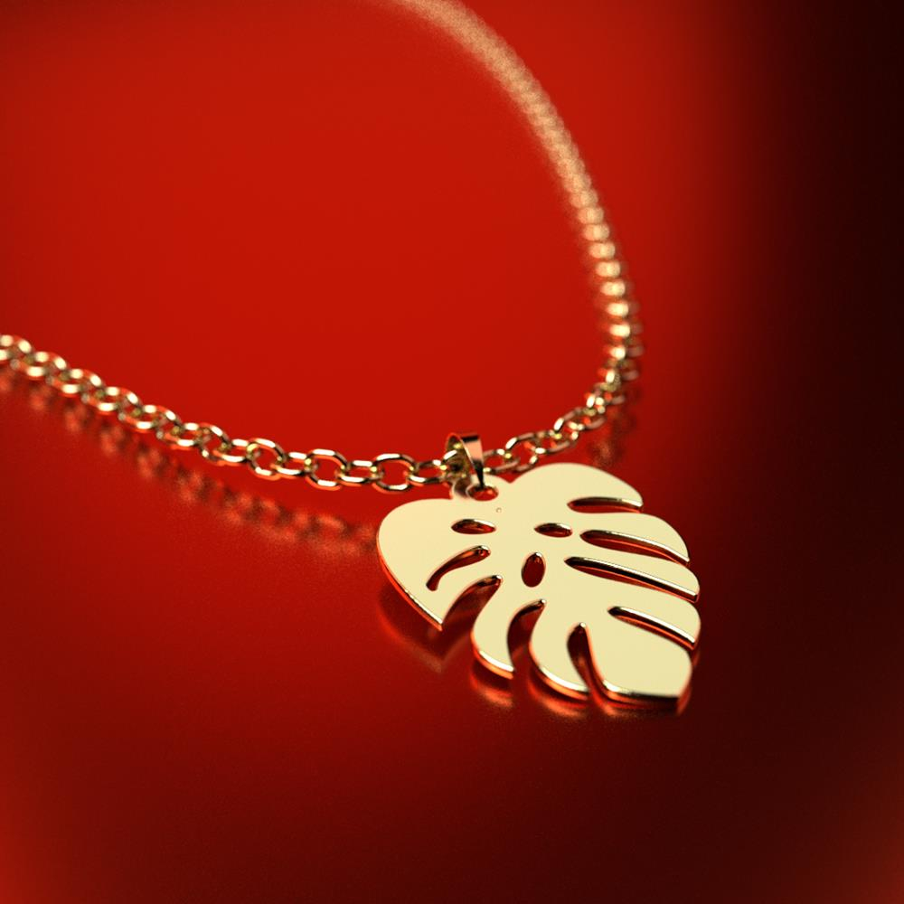 پلاک طلا 18 عیار زنانه مدل برگ کد R436 - Image 2