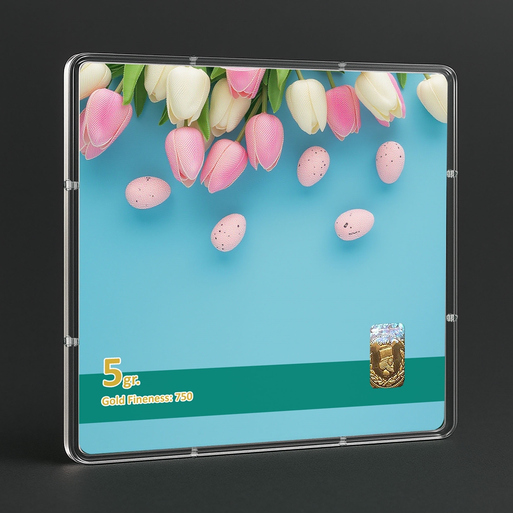 شمش طلا 18 عیار طلاشاپ مدل گل کد BRF10022 - Image 3