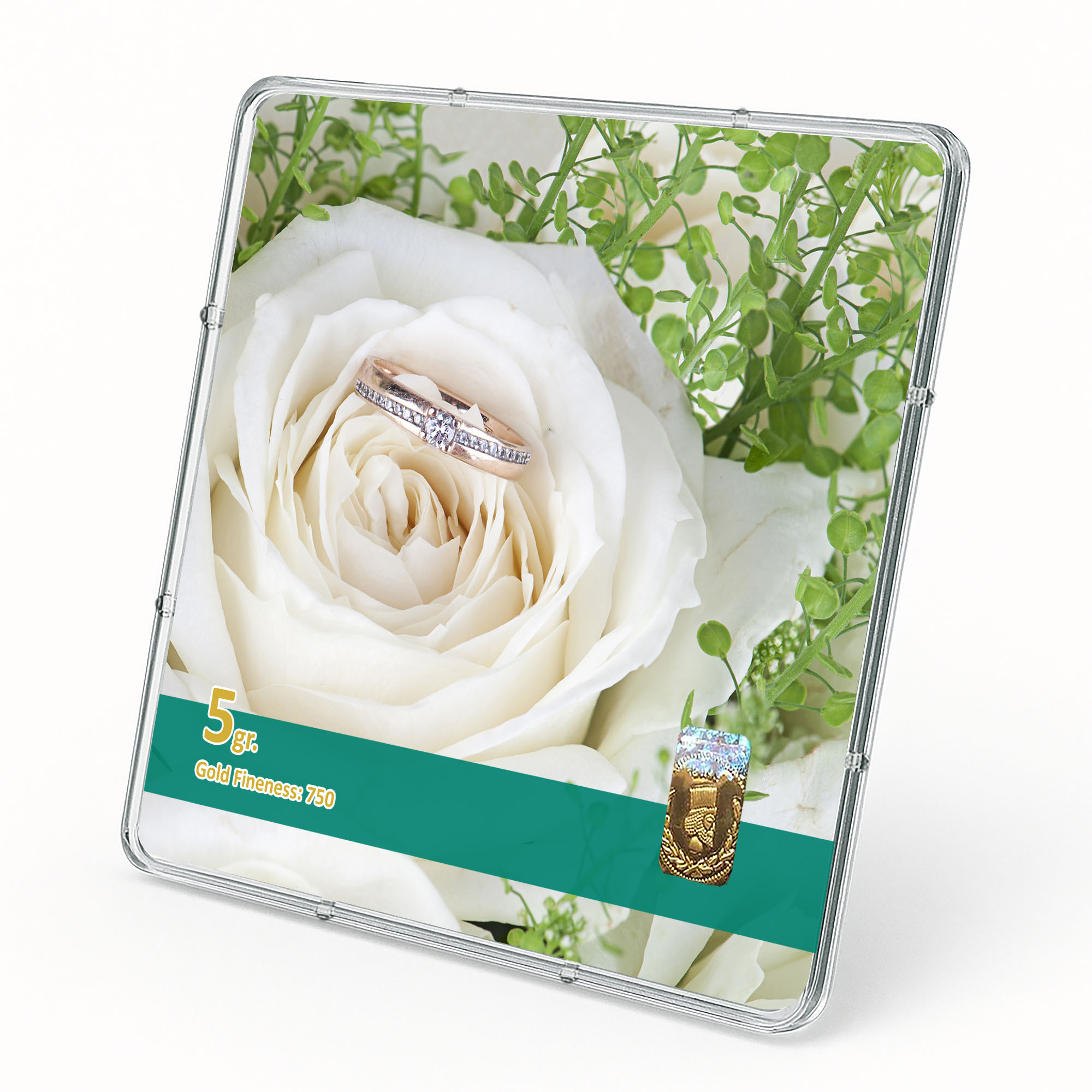 شمش طلا 18 عیار طلاشاپ مدل نامزدی کد BRF10020 - Image 2